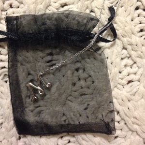 Sterling silver M necklace