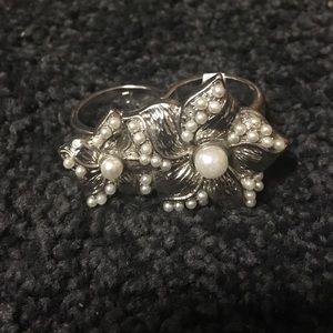 Double flower ring (silver)