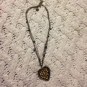 Betsey Johnson leopard heart necklace
