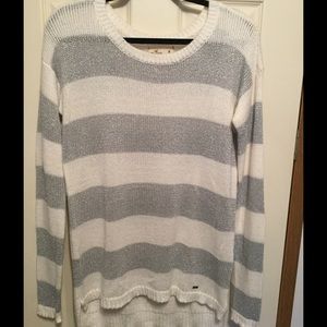 Hollister Gray/White/Silver High Low Tunic.