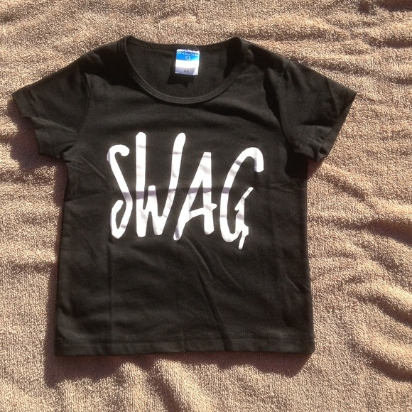 Kids Black “SWAG" Tee Shirt - Picture 5 of 8
