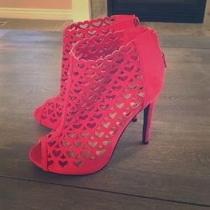 Red heeled booties