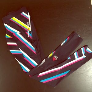 Navy Striped Reebok Crossfit Compression Tights