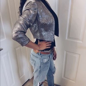 H&M Silver mini Blazer