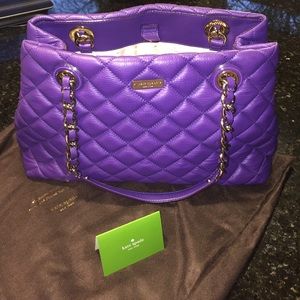 Purple quilted kate spade maryanne handbag