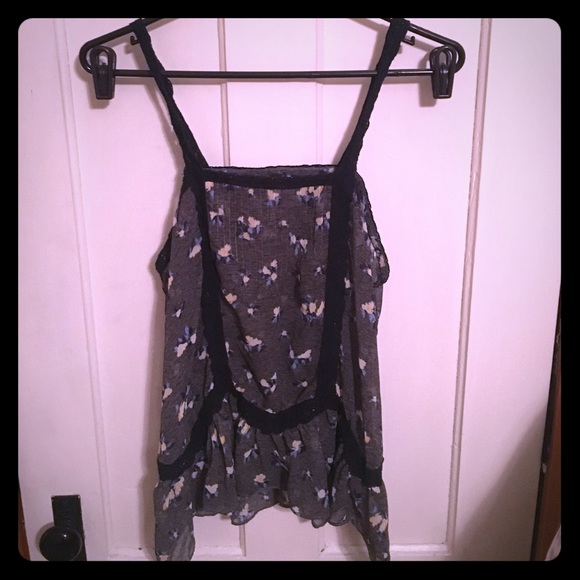 Free People Sheer Floral Tank