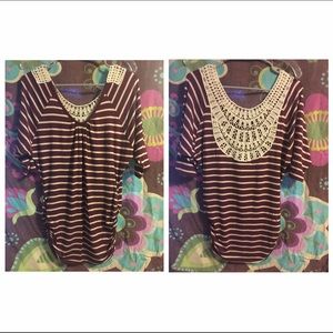 Burgundy Striped top