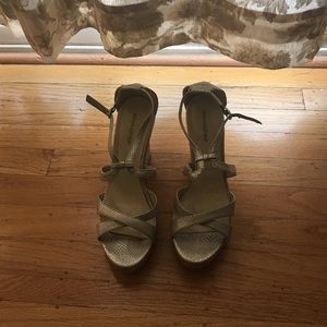Banana Republic wedge sandals.  Silver.
