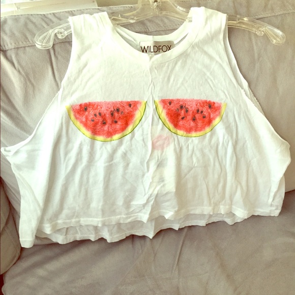 Wildfox crop tank top with watermelons