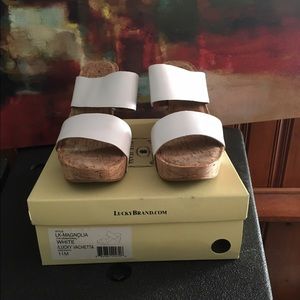 Lucky Brand Leather Wedge Sandals