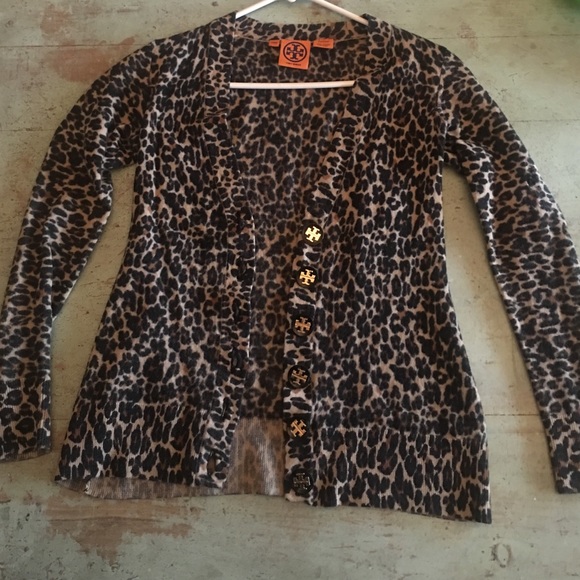 Tory burch xs leopard cardigan