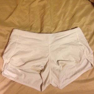 Lululemon White Speed Shorts