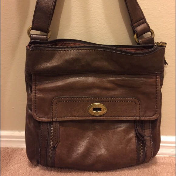 Brown Fossil Crossbody