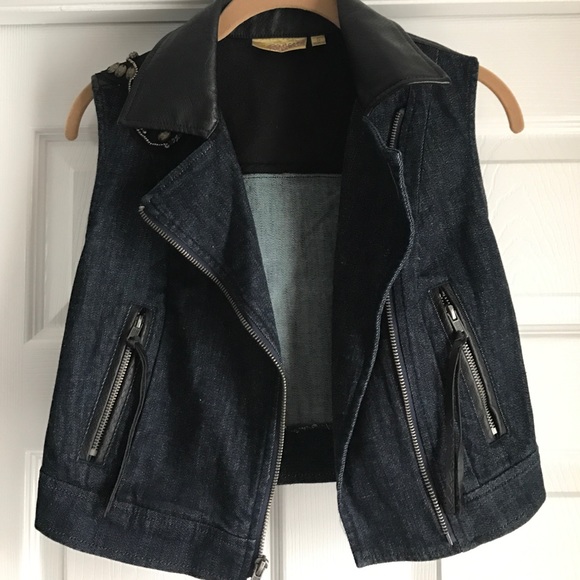 Vera Wang Jackets & Blazers - 💎HOST PICK😬Vera Wang Denim Leather Vest