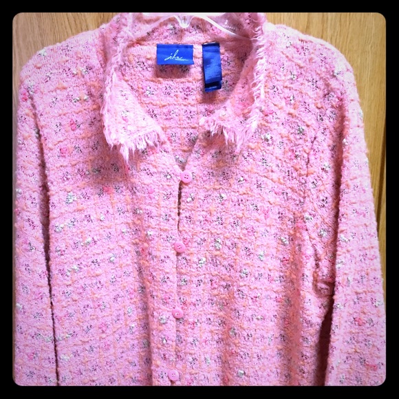Coral & Pink Knit Cardigan EUC