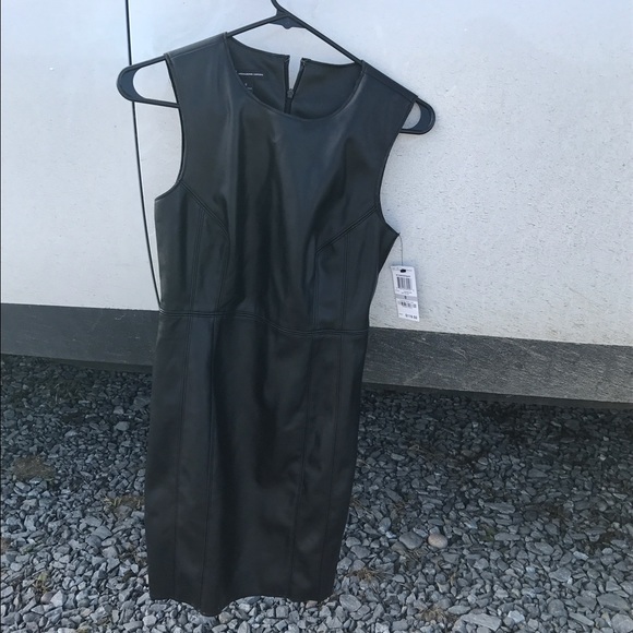 INC NWT faux leather dress 0