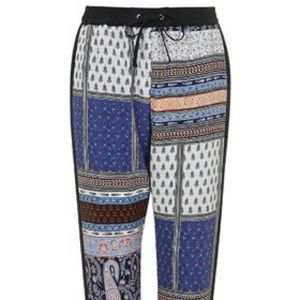 TopShop Blue Patch Printed Jogger pants