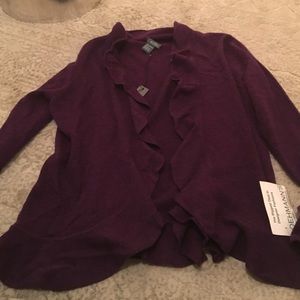 Griffen ruffle, 100% cashmere cardigan