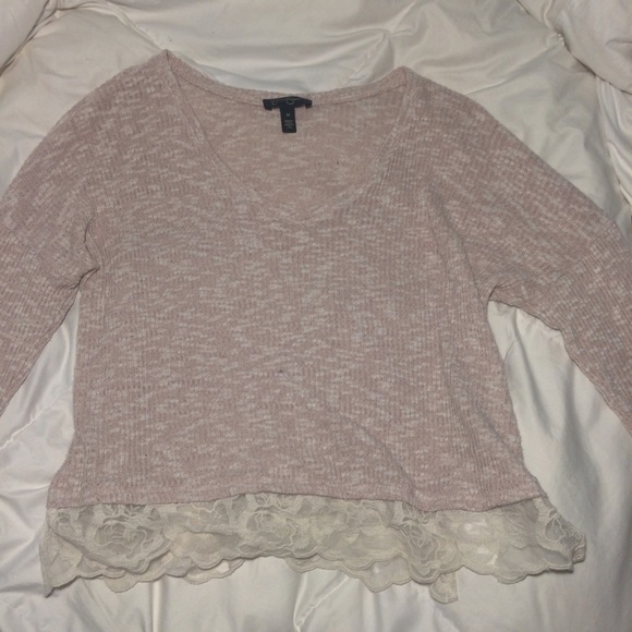 Pink and Lace Crop Top