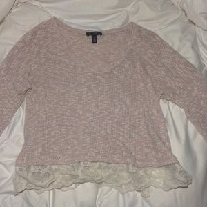 Pink and Lace Crop Top