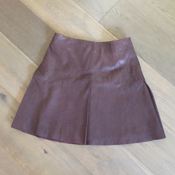 All Saints Leather Pleated Mini Skirt