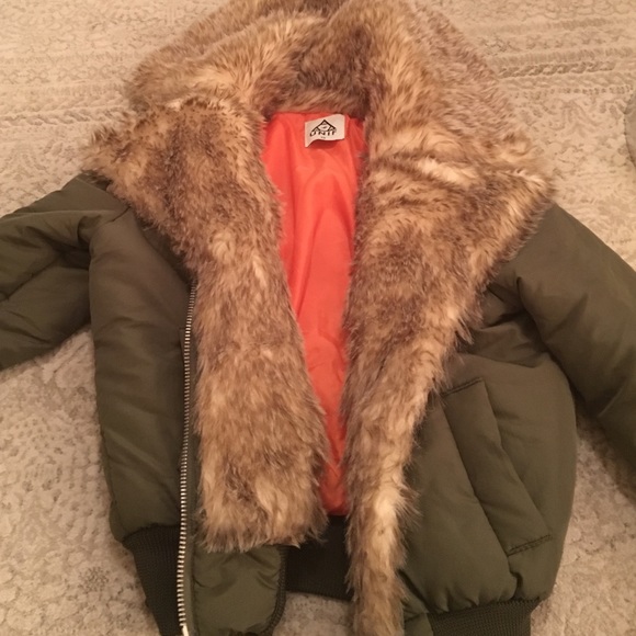 UNIF puffy faux fur bomber jacket