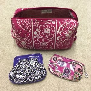 BUNDLE Vera Bradley Cosmetic Case & Accessories