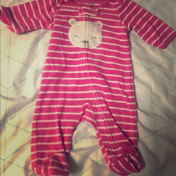 Pink Bear Footed Sleeper