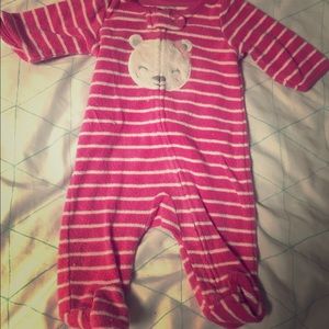 Pink Bear Footed Sleeper