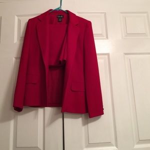 Red skirt suit