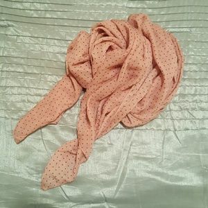 Vintage pink polka dot scarf