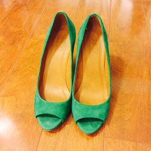 Green suede shoes