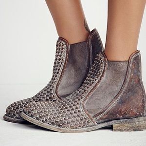 Free People Joan Ankle Boots in Mauvey Brown