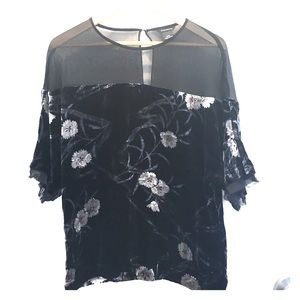 Club Monaco Silk Velvet Blouse