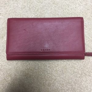 Coach Red Leather Wallet