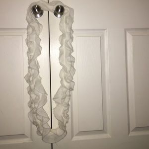 White infinity ruffle scarf