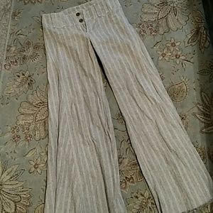 Linen/cotton free people boho chic slacks.
