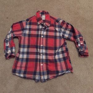 Crewcuts plaid button up shirt-Size 2