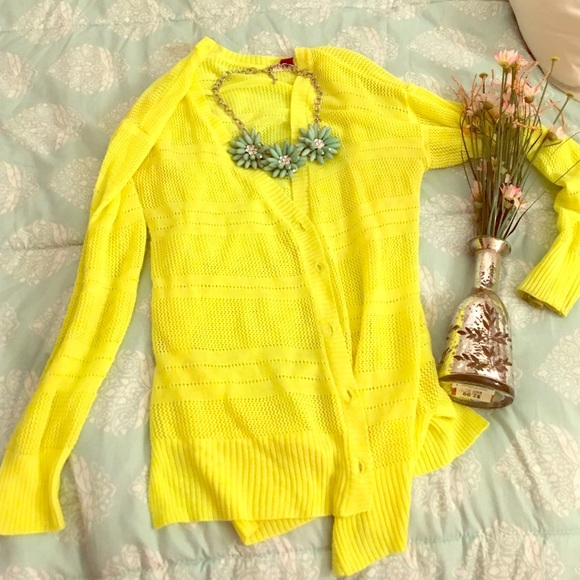 Yellow cardigan