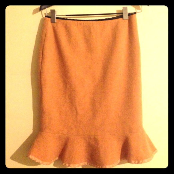 Anthropologie wool peplum pencil skirt size 6