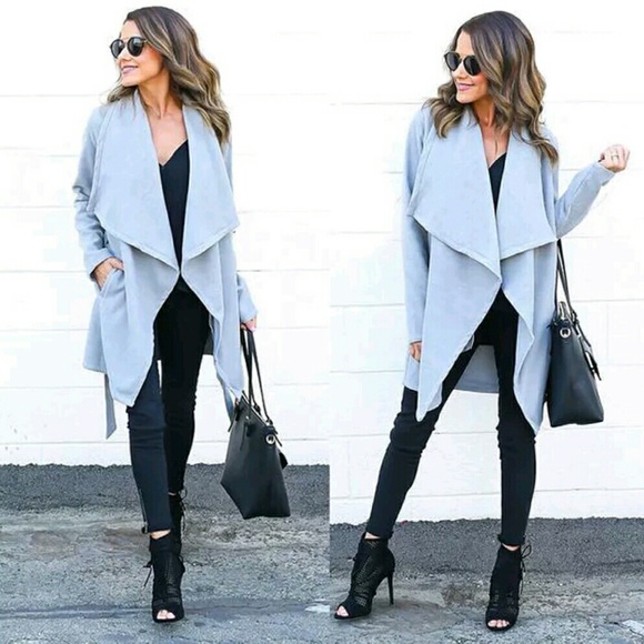 2XHP||⭐Chic Powder Blue LIGHTWEIGHT Belted Duster - Picture 3 of 5