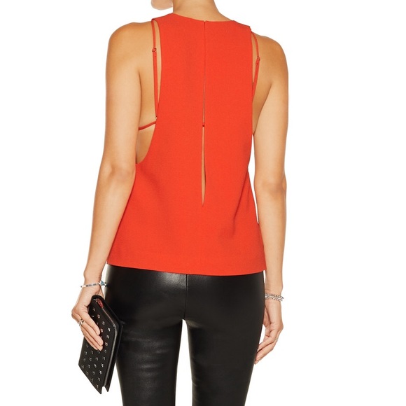 T by Alexander Wang Layered Stretch-Crepe Top Sz 6 - Picture 2 of 3