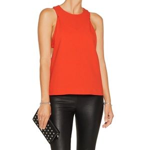 T by Alexander Wang Layered Stretch-Crepe Top Sz 6