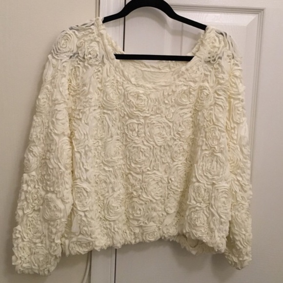 American Apparel 3D Mesh Flower Jumper