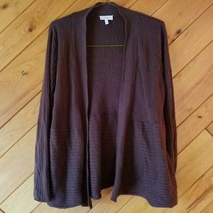 Brown open cardigan