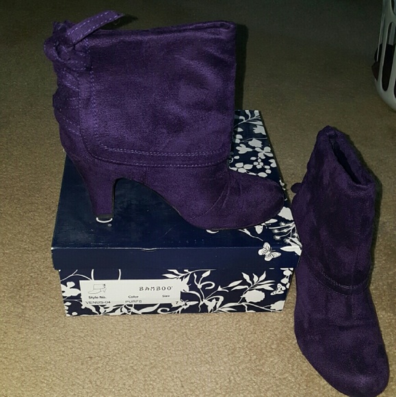 bamboo Shoes - Purple suede booties