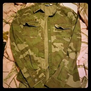 Camo long sleeve button shirt