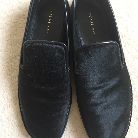 Celine Paris Calfskin Fur Slippers Loafers Sz 6 - Picture 2 of 4