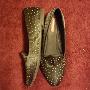 Rhinestone Studded Black Flats ~ 10M