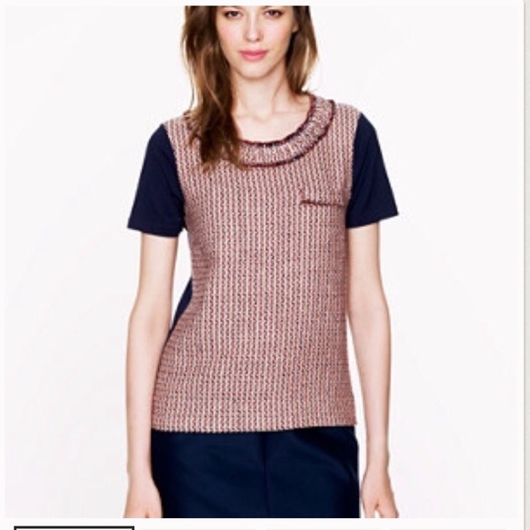 J.Crew Tweed Navy Top
